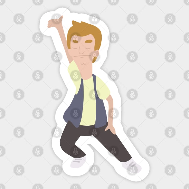 Dancing Jimmy Jr Sticker by gray-cat